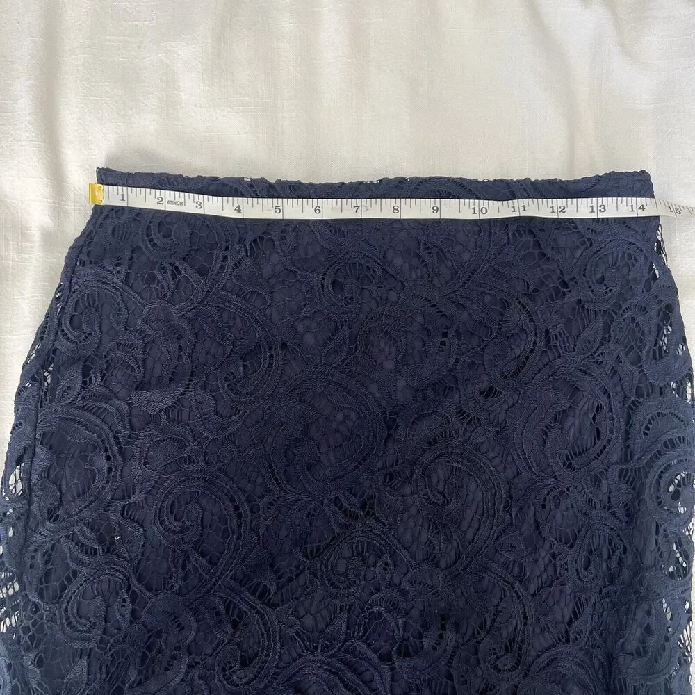 Adrianna Papell Women's Black Lace Back‎ Zipper Formal Pencil Skirt Size S